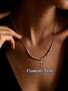 1 pieza Collar personalizado con código Morse, collar personalizado con nombre en código Morse o mensaje oculto, collar con mensaje secreto, regalo del Día de la Madre - Dorado - Ver 2