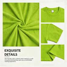 100% Cotton Geographic Inspired Dragonfly Graphic Baby T Shirt For Men And Women |  Exquisite Design |  Loose And Comfortable | Shirts Y2k - 螢光綠 - 查看 2