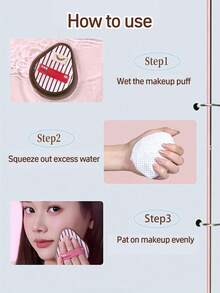 Amortals 3pcs Water-Activated Pear-Shaped Makeup Sponge Set, 11.5mm Thick Hydrophilic Sponge, Expands 1.2-1.5 Times When Wet, Dual Elastic Band Design, Suitable For Liquid Foundation, Creates Flawless Seamless Base, Popular Wet-Use Makeup Sponge, Suitable For Beginners - Pink - View 8