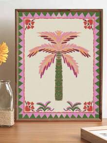 1 Set Frameless DIY Diamond Painting Kit, Coconut Tree Pattern, Cross Stitch Diamond Art, Suitable For Wall Decor Surprise Gift, Birthday And Other Holiday Gift - A - View 3