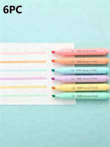 3pcs Macaron Pastel Fluorescent Markers, Large Capacity Oblique Tip Highlighter, Large Capacity Fine Tip Highlighter, Suitable For Coloring, Underlining, Highlighting, Journaling, Essential School Supplies - Multicolor - View 14