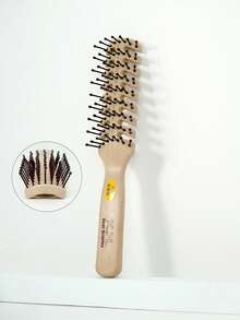 1pc Ribbed Design Comb, Suitable For All Hair Types, Breathable Comb, 7 Rows Of Breathable Comb, Unisex, Round Bristles, Can Quickly Dry Wet Hair, Short Hair, Curly Hair, Straight Hair, Unisex Hair Comb/Brush - Apricot - View 7