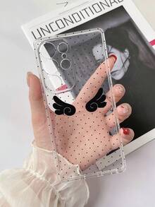 1 buah Casing Ponsel TPU Transparan Tahan Guncangan Motif Sayap Malaikat Polka Dot Kompatibel dengan Galaxy S23 Ultra/A14/A24 Ponsel Android Note 12 Pro/Pixel 8/8 Pro/9 Pro XL - MultiWarna - View 3
