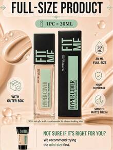 Maybelline Base de Maquillaje Personalizada Versión Impecable 102, Tamaño Completo 30ml, Muestra 18ml, Textura Ligera y Adherente, Alta Cobertura, Larga Duración, Resistente a la Opacidad - Base de maquillaje personalizada impecable 102 - Ver 6