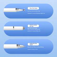 P+7 通用 3 合 1 電容觸控筆 觸控螢幕筆,適用於 iPad 平板電腦、手機、Android 和 iOS 系統平板電腦與手機、學習機,適合筆記、繪圖、影片編輯和照片修圖,高精度超靈敏,附 3 個筆尖(2 個觸控筆尖和 1 個尖頭筆尖),金屬筆身 - 白色 - 查看 5