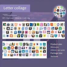 1 Roll English Letter Phrase PET Tape Stickers, Suitable For Notebook Decoration, Scrapbook Collage Material, Phone Case Decoration, Water Bottle Decoration, Waterproof Easy-Tear Planner Tape Stickers - A - View 13