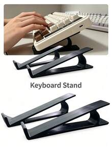 2pcs/Set Minimalist Keyboard Stand, Ergonomic Tilt Angle, Effectively Reduces Hand Fatigue, Sturdy And Stable, Suitable For Remote Workers And Students, Durable Keyboard Holder, Keyboard Stand/Keyboard Riser, Room Decor, Office Desk Accessory - Multicolor - View 1