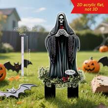 Decoración de Halloween Transfronteriza Lápidas Cruzadas de Animales 2D Plana de Acrílico Estaca de Suelo para Jardín Patio Hogar - A - Ver 6
