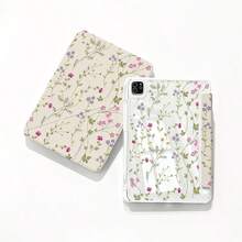 Casing Kompatibel dengan iPad (A16) Generasi ke-11 11 Inci 2025, Casing Generasi ke-10 10,9 Inci 2022, Stand Tipis, Casing Belakang Transparan PC Keras, Smart Cover, Mendukung Touch ID, Auto Wake/Sleep, Motif Bunga - Lukisan Bunga - 2306 - View 3