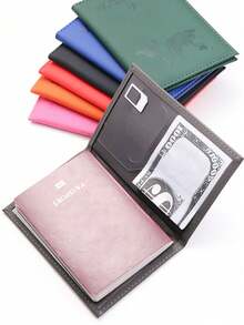 World Map Passport Holder/Cover/Wallet - Multicolor - View 1