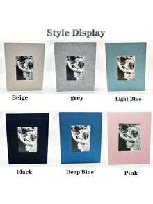1pc Linen Cover 4x6 Photo Album, 200 Pockets, Pocket Design, Photo Protection, Back To School, School Supplies - D-Multicolor - View 6