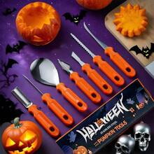 12pcs Stainless Steel Halloween Pumpkin Carving Set, Cookie Cutter, Baking Tools, Pumpkin Lantern DIY Carving Tool Kit - Silver - View 14