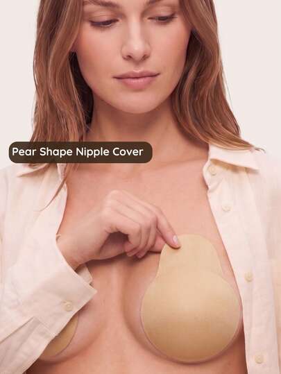 Lignisse Silicone Adhesive Bra Pads, Reusable Sticky Bra Inserts, Push Up Breast Lift Nipple Covers, Invisible No Show Pads For Backless Dress, Bikini