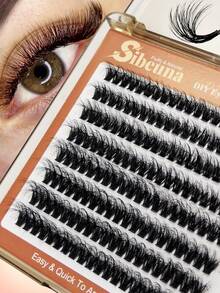 Sibeuna 160pcs 100D Dense 0.05mm Ultra-Fine Faux Mink DIY Eyelash Clusters, Stable Curl No Tangling, Fluffy Single Cluster False Eyelashes, Reusable Segmented Cluster Lashes, Suitable For Daily Party Eye Makeup, Suitable For Beginners Home Eyelash Extensions - D - View 5