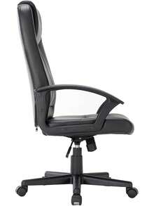Silla Ejecutiva para Oficina y Áreas de Trabajo Ejecutivas Silla para Escritorio de Vinipiel con Respaldo Alto y Asiento Acolchonado Modelo Alfa - Negro - Ver 4