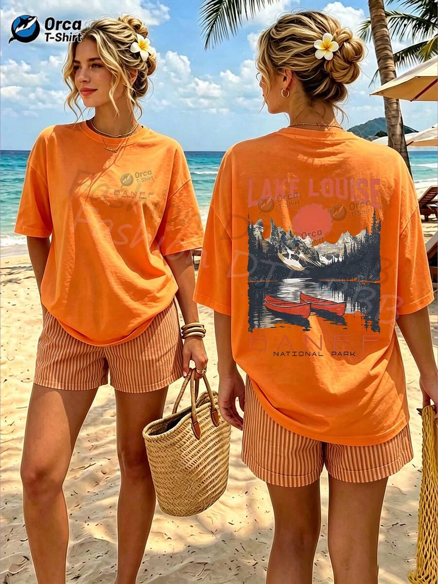 Women T-Shirts - 橘色 - 查看 1