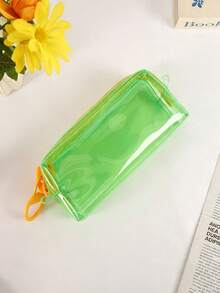 1pc Macaron Transparent PVC Pencil Case, Waterproof Candy Color Portable Zipper Stationery Bag, Clear Pencil Pouch, Suitable For Girls Students Exam Daily Stationery Carrying - Multicolor - View 15