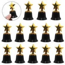 1/6/20pcs Mini Five-Pointed Star Trophy, Gold Star Commemorative Ornament, Shiny Gold Trophy With Black Base, Compact Size For Easy Bulk Storage And Distribution, Suitable For Competition Awards, Sports Events, Company Recognition, Eye-Catching Party Competition Prizes, Ideal For Event Planners, Can Be Used As Event Gifts - Multicolor - View 8