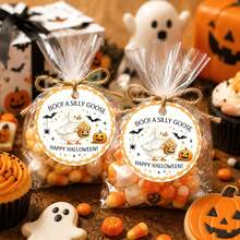 Halloween Thank You Tags Thank You For Coming Tag Cute Floral Spooky Ghost Gift Tags For Birthday Baby Shower Party Favors Gifts Wrapping - Halloween Silly Goose - View 2