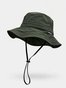 1pc Waterproof Outdoor Sun Hat, Suitable For Men And Women, Wide Brim Foldable Bucket Hat With Adjustable Drawstring, Breathable Quick-Dry Fishing Hunting Hiking Beach Hat, Summer Travel Essential - A - View 15