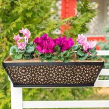 4 Pack Window Box With Coco Liner 24 Inch | Metal Heavy Duty Window Flower Boxes Railing Planter For Windowsil Deck Fence Porch Balcony Patio Outdoor Lawn - 4 + 24 Inch - View 2
