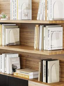 1/2/4/8pcs Multi-Functional Transparent Acrylic Desktop Bookshelf, Acrylic Book Display & Storage Rack, Book Stand, Suitable For Books, Picture Books And Desktop Book Organization, Ideal For Office, Home, Retail Store, Library, Bedroom, Back To School Season - Clear - View 3