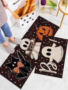 1/2pcs Halloween Kitchen Decor Rug, Cute Ghost Kitchen Rug And Mat, Non-Slip Washable Absorbent Kitchen Accessories Decorative Mat - Multicolor - View 6