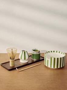 Haus Hana Black Striped Japanese Matcha Tea Set – Complete Whisking Kit With Bowl, Whisk, Scoop & Gift Box - Multicolor - View 6