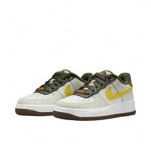 Nike Air Force 1 皮革 舒適日常GS 低筒 板鞋 男女同款 芥末黃 - 芥末黃 - 查看 5