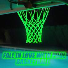 2pcs Glow-In-The-Dark Basketball Nets - Basketball Hoop Net Replacement | Heavy-Duty Anti-Whip Night Light Nylon Net Rings - Outdoor Sports Equipment Accessories Gift, Suitable For Pool, Beach, Backyard - 2pcs - View 5