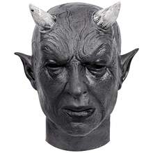 1pc/Black Horned Devil Mask, Haunted House Scary Costume Horned Headgear, Festival Costume Scary Full Face Headgear For Men And Women To Wear, Suitable For Festival Costume Scary Prank Supplies. - Multicolor - View 8