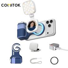 COMITOK MOCA ARCO Magnetic Phone Camera Handle With Fill Light, Compatible With IPhone 17, Wireless Detachable Remote, Ergonomic Handheld Grip, 1/4" Screw Interface, Compatible With Tripod Mount, Compatible With IOS17/18/26 And MagSafe, Suitable For Makeup Selfies, Night Vlog Video Recording - View 14