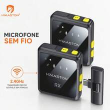Microfone Lapela Sem Fio H'Maston -11/-12 Profissional Tipo-C e Lightning para iPhone Android Alta Qualidade - -11 (tipo c) - Visão 4