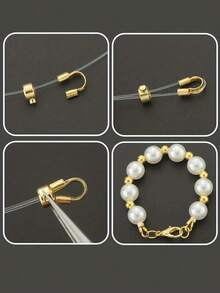 20-200pcs Jewelry Making Kit | Gold-Plated Flat Clasp, U-Shaped Hook, Bead Spacers, Metal Wire Connectors, Clasp Wrappers, Handmade Beaded Necklace - Multicolor - View 6