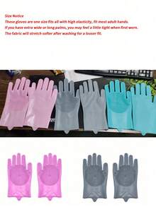 Pet Bathing Gloves For Cats And Dogs, Anti-Scratch, Deep Cleaning, De-Shedding And Massage Functions, Dry And Wet Use, Also Suitable For Kitchen/Car Wash And Daily Home Cleaning - Multicolor - View 10