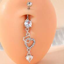 1 Pair Women's Zirconia Heart-Shaped Navel Piercing Jewelry - Golden Heart - View 14
