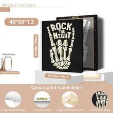 1 pieza Decoración de pared de esqueleto de moda Rock The Night para Halloween, estampado de otoño, decoración de otoño linda, póster de arte de pared en lienzo de temporada de terror, adecuado para decoración del hogar, dormitorio, sala de estar, regalo de cumpleaños y graduación, decoración de Halloween, regalo de Halloween, decoración del Día de Todos los Santos, regalo del Día de Todos los Santos - A - Ver 12