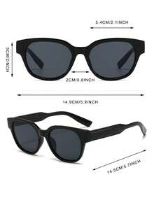 1 Pair Men's Round Minimalist Solid Color Casual Travel Street Style Fashion Glasses - Black - View 4