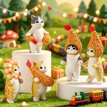 mofusand 1pc The Pop-Up Tempura Themed Blind Box, The Creative Fried Shrimp Shape Is Cute, Fun And Healing, And The Delicate Texture Desktop Decoration Is Suitable For All Kinds Of Festivals. It Is A Good Thing For Collection Lovers. (Stochastic Style) - Multicolor - View 1