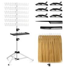 Rak Rambut Kepang 144 Jepit dengan Tinggi yang Dapat Diatur dan Baki Penyimpanan, Set Lengkap Dudukan Pemisah Rambut Ekstensi dengan 6 Jepitan Rambut & 2 Sisir, Warna Hitam Putih Merah Muda (Opsional), Organizer Alat Kepang Rambut Salon, Stand Display - View 10