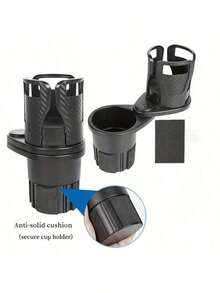 1pc Multi-Function Rotating Car Cup Holder, Cross-Shaped Divider Design, Double-Layer Storage Rack, Adjustable Car Cup Holder Extender. Suitable For Various Car Cup Holders, This Multi-Function Dual Cup Holder Also Includes Phone Holder And Essential Oil Storage Space. Ideal Gift For Thanksgiving, Christmas Or New Year. Carbon Fiber Texture Car Cup Holder, Perfect For Placing Drinks. - A - View 7