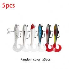 Mixed Fishing Lures Tackle Kit, Hard Soft Lures Set Contains VIB Popper Cicada Metal Spoon Curly Tail Swimbaits With Compartment Storage Box, Freshwater Saltwater Fishing Tackle For Bass Trout Pike Perch Angling - Multicolor - View 16