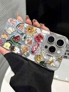 1件 Ins 風格太陽水果殼 IMD 全包防摔 PC 手機殼，適用於 Apple 11 Pro Max/12 Pro Max/13 Pro Max/14 Pro Max/15 Pro Max/16 Pro Max/17 Pro Max - 彩色 - 查看 3