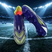 Unisex AG Long Stud Football Boots, Asymmetrical Gradient Upper, Performance & Aesthetics Combined - Mauve Purple - View 7