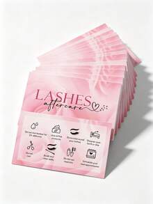 20/50pcs Pink Rose Lash Aftercare Instruction Cards, Eyelash Extension Care Guide Note Cards For Lash Salon Business Package Insert Beauty Stationery - Sets - View 1