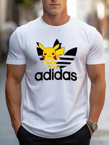 Men's Pure Cotton Short Sleeve T-Shirt Casual Summer Graphic Print Relaxed Fit Breathable Comfortable Daily Wear Basic Tee - 白色 - 查看 7