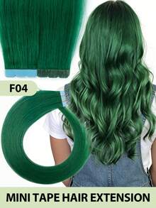 Mini Tape-In Hair Extensions, Real Human Hair, Colorful Invisible Tape-In Hair Extensions, Highlight Color, Party Hair Accessories, Ready To Wear, No Glue Needed, Suitable For Holidays, Festivals, School Supplies, Parties, Weddings, Daily Wear, Suitable For All Women, Girls, Brides - Multicolor - View 17