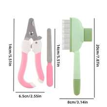 3pcs Pet Grooming Set Self Cleaning Hair Brush Nail Clipper Nail File Combo Kit, Durable Anti-Scratch Dog Cat Hair Removal Comb Paw Nail Cutter Trimmer With Buffer File, Easy To Use Home Pet Care Tools For Small Medium Large Animals - View 6