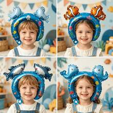 16pcs Random Style Ocean Animal Headband Balloons, Summer Party Decoration Balloons, Ocean Theme Party Balloon Decoration Supplies - Multicolor - View 1