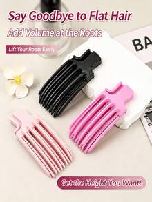 1pc High Skull Top Artifact, Wind Plastic Comb, Height Increasing, Simple New Style Ins, Korean Style Bangs, Fluffy Clip, Ponytail Hair Clip - Multicolor - View 3